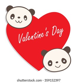 valentine panda with love