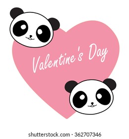 valentine panda with love