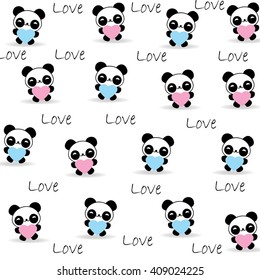 valentine panda with love