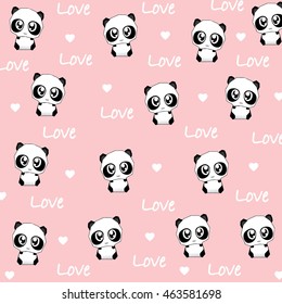 valentine panda with love