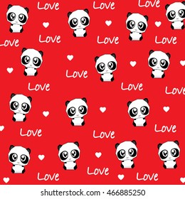 valentine panda with love