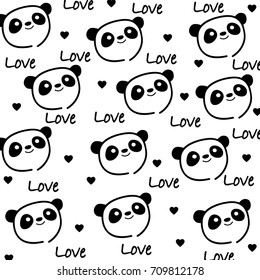 valentine panda with love