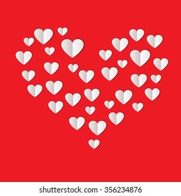 Valentine paper concept card - vector illustration