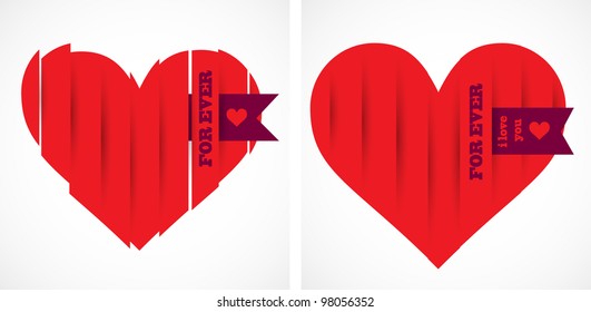 Valentine paper heart. Vector