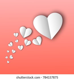 Valentine paper hearts