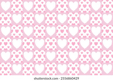 Valentine pattern art design. Pink Valentine heart pattern illustrator design. Celebrating loves ,anniversary and Valentine day. Heart pattern for gift wrap, poster, background, wallpaper and postcard