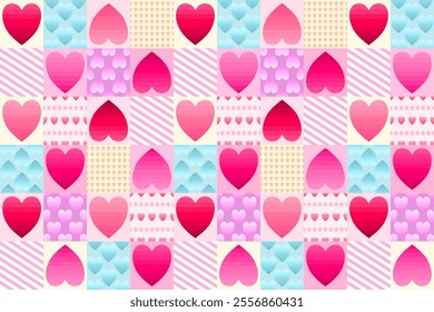 Valentine pattern art design. Pink Valentine heart pattern illustrator design. Celebrating loves ,anniversary and Valentine day. Heart pattern for gift wrap, poster, background, wallpaper and postcard