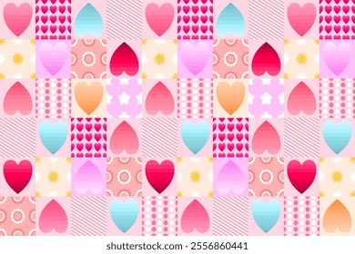 Valentine pattern art design. Pink Valentine heart pattern illustrator design. Celebrating loves ,anniversary and Valentine day. Heart pattern for gift wrap, poster, background, wallpaper and postcard