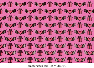 Valentine Pattern Background for packaging. Love or heart shape pattern