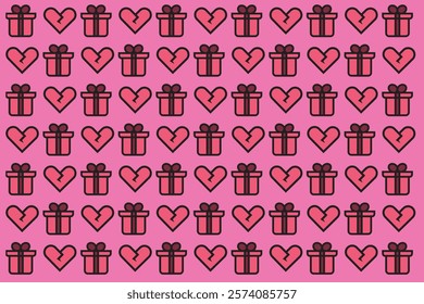 Valentine Pattern Background for packaging. Love or heart shape pattern