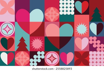 Valentine pattern card design. Valentine heart pattern illustration design. Celebrating loves ,anniversary and Valentines day. Love pattern for gift wrap, background,frame, vector,banner and postcard.