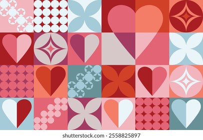 Valentine pattern card design. Valentine heart pattern illustration design. Celebrating loves ,anniversary and Valentines day. Love pattern for gift wrap, background,frame, vector,banner and postcard.