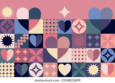 Valentine pattern card design. Valentine heart pattern illustration design. Celebrating loves ,anniversary and Valentines day. Love pattern for gift wrap, background,frame, vector,banner and postcard.