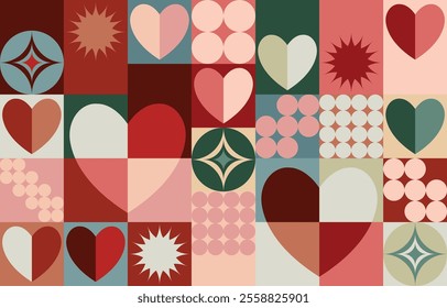 Valentine pattern card design. Valentine heart pattern illustration design. Celebrating loves ,anniversary and Valentines day. Love pattern for gift wrap, background,frame, vector,banner and postcard.