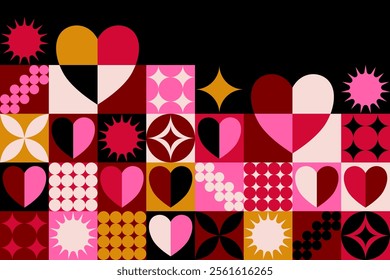 Valentine pattern card design. Valentine heart pattern illustration design. Celebrating loves, anniversary and Valentines day. Love pattern for gift wrap, background,frame, vector,banner and postcard.