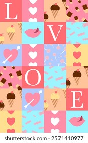 Valentine pattern card design. Valentine heart pattern illustration design. Celebrating loves ,anniversary and Valentines day. Love pattern for gift wrap, background,frame, vector,banner and postcard.