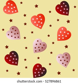valentine pattern heart and star