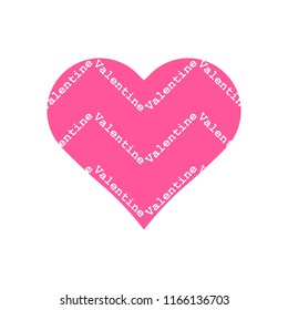Valentine pattern in pink heart icon vector on white background.
