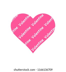 Valentine pattern in pink heart icon vector on white background.
