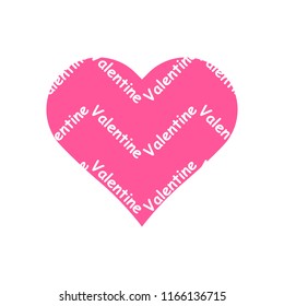Valentine pattern in pink heart icon vector on white background.
