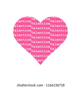 Valentine pattern in pink heart icon vector on white background.

