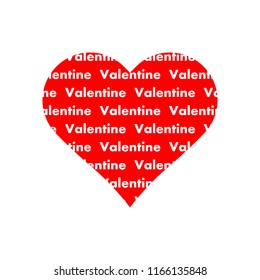 Valentine pattern in red heart icon vector on white background.