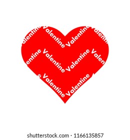 Valentine pattern in red heart icon vector on white background.