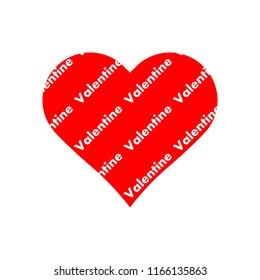 Valentine pattern in red heart icon vector on white background.