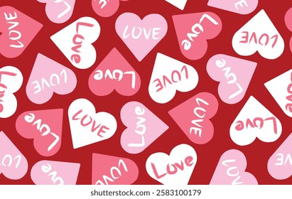 Valentine pattern seamless fabric Valentine day. LOVE text in pastel color art heart. Designed for background ,wallpaper ,valentine pattern ,wrapping paper ,couple ,fabric ,anniversary ,sweetheart