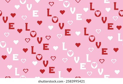 Valentine pattern seamless fabric Valentine day. LOVE font art design on pink background. Designed for background ,wallpaper ,valentine pattern ,wrapping paper ,sweetheart ,fabric ,anniversary ,couple
