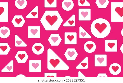 Valentine pattern seamless geometric Valentine day. heart pattern on pink background. Designed for background ,wallpaper ,valentine pattern ,wrapping paper ,couple ,fabric ,anniversary ,sweetheart