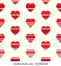 Valentine pattern. Seamless texture with hearts. Valentines day vector. Flat style background for invitation.