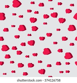Valentine pattern. Seamless texture with hearts. Valentines day vector. Flat style background for invitation.