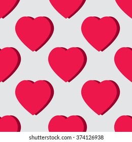Valentine pattern. Seamless texture with hearts. Valentines day vector. Flat style background for invitation.