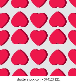 Valentine pattern. Seamless texture with hearts. Valentines day vector. Flat style background for invitation.