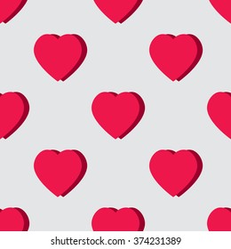 Valentine pattern. Seamless texture with hearts. Valentines day vector. Flat style background for invitation.