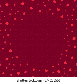 Patrón de San Valentín. Textura sin inconvenientes con corazones. Vector del día de San Valentín. Fondo plano para la invitación.