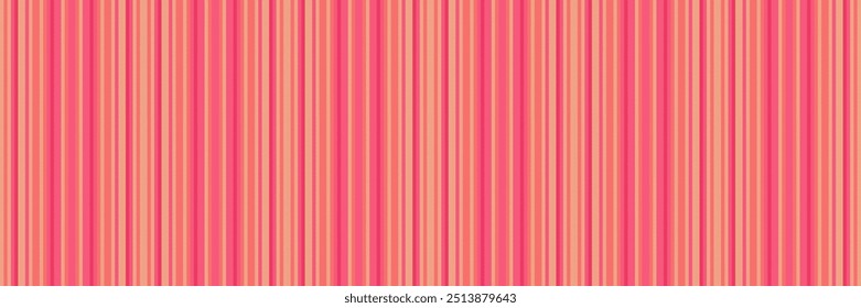 Valentinmuster Textur Streifen, sechziger Hintergrund Vektorlinien. Kontur Textil vertikalen Stoff nahtlos in rot und gelb Farben Palette.