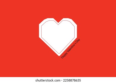 Patrón de San Valentín: Papel blanco en el fondo rojo