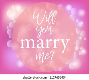 Valentine pink background with star lights and the inscription You will marry me