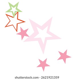 Valentine pink background with starry lights Colorful stars background