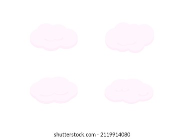 Valentine pink cloud vector isolated on white background