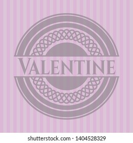 Valentine pink emblem. Vector Illustration. Detailed.