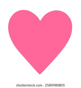 Valentine pink heart icon. Heart shape Isolated on white background.