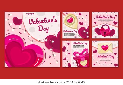Valentine Pink Heart Social Media Post
