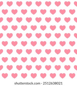 Valentine pink hearts seamless pattern texture