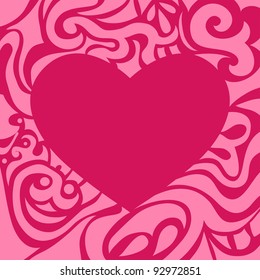 Valentine pink retro card/frame