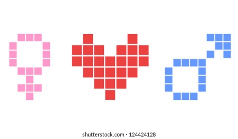 Valentine pixel love