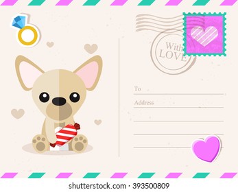 Valentine Postcard Background : Vector Illustration