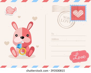 Valentine Postcard Background : Vector Illustration